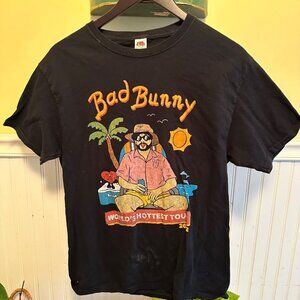 Bad Bunny M 2022 Tour Concert T-shirt Black Tour Dates